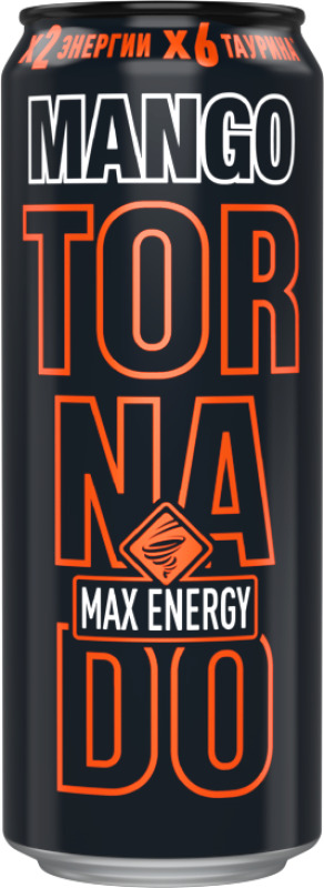 Напиток энергетический TORNADO Max Energy Mango 0.45 л