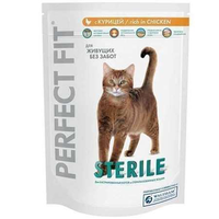 Сухой корм PERFECT FIT "Sterile" с курицей, для кастрированных котов и стерилизованных кошек 190 г