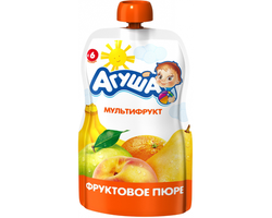 Пюре Агуша мультифрукт 6+ мес. 90 г