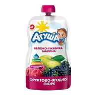 Пюре Агуша яблоко-ежевика-малина 6+ мес. 90 г