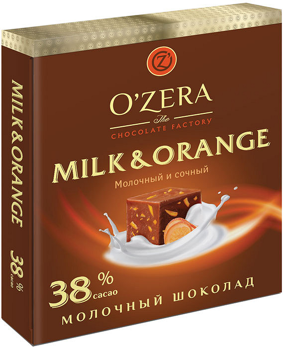 Шоколад OZERA "Milk&Orange" молочный с апельсином 90 г