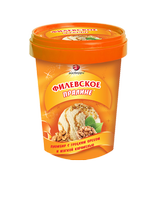 Мороженое ФИЛЕВСКОЕ "Пломбир" с грецким орехом и мягкой карамелью 550 г 12%