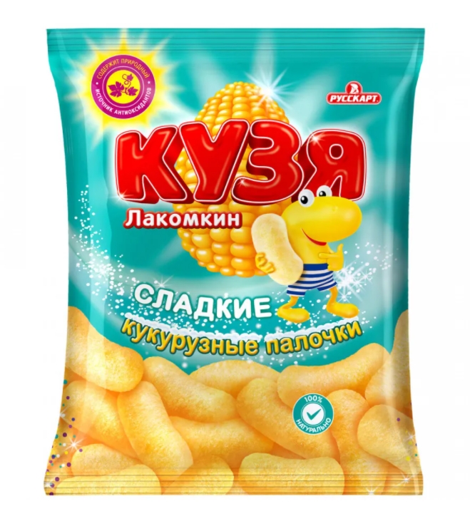 Кукурузные палочки КУЗЯ ЛАКОМКИН с сахарной пудрой 100 г