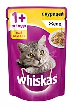 Корм для кошек WHISKAS желе с курицей 75 г