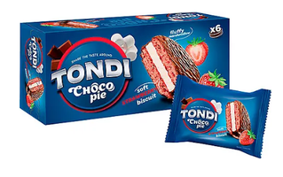 Печенье TONDI "Choco Pie" клубничный 180 г