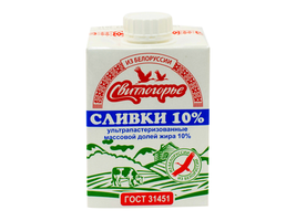 Сливки СВИТЛОГОРЬЕ ультрапастеризованные 500 мл 10%