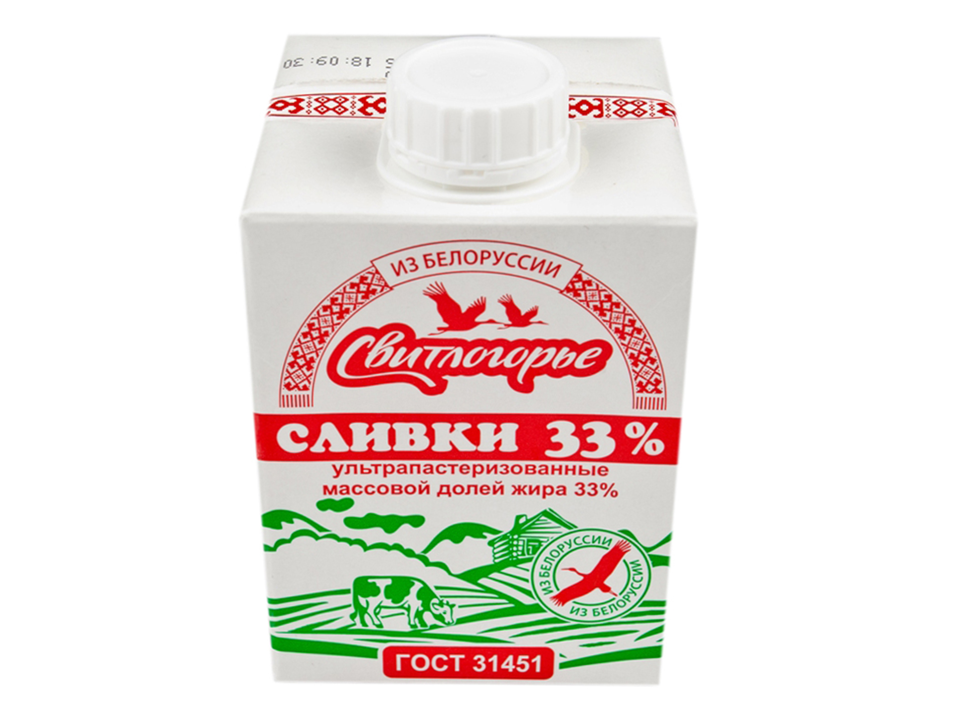 Сливки СВИТЛОГОРЬЕ ультрапастеризованные 500 г 33%
