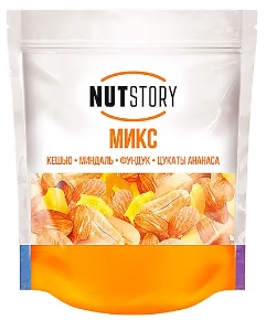 Орехи NUT STORY "Микс" кешью, миндаль, фундук, ананас 150 г