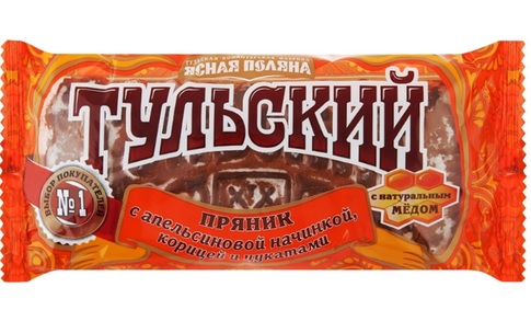 Пряник ТУЛЬСКИЙ с апельсиновой начинкой корицей и цукатами 140 г
