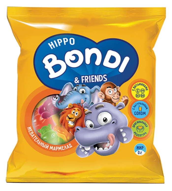 Мармелад жевательный HIPPO BONDI & FRIENDS c витаминами 70 г