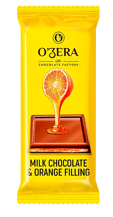 Шоколад O'ZERA "Milk & Orange filling" молочный с желейной апельсиновой начинкой 24 г