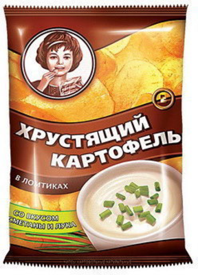 Чипсы ХРУСТЯЩИЙ КАРТОФЕЛЬ сметана и лук 160 г