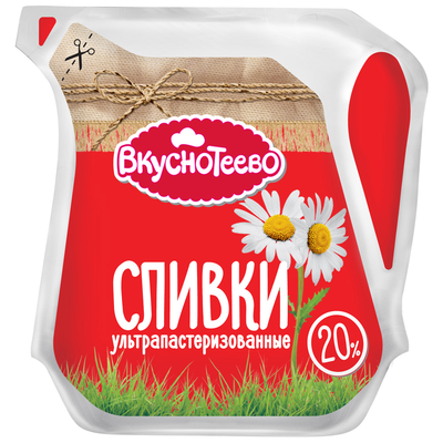 Сливки ВКУСНОТЕЕВО ультрапастеризованные 125 мл 20%