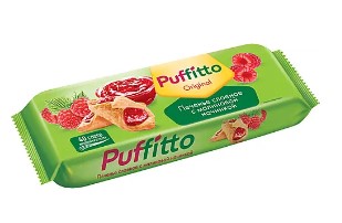 Печенье ЯШКИНО "Puffitto" слоеное с малиновой начинкой 125 г