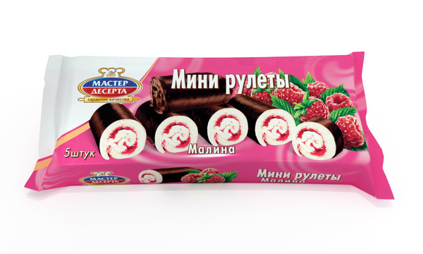 Мини-рулеты МАСТЕР ДЕСЕРТА бисквитные малиновые 175 г