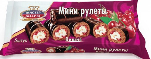 Мини-рулеты МАСТЕР ДЕСЕРТА бисквитные вишневые 175 г