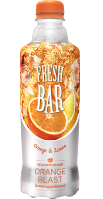 Напиток FRESH BAR "Orange blast" сильногазированный 0.45 л ж/б