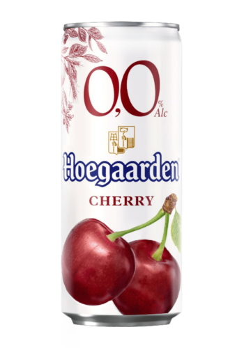 Напиток пивной безалкогольный HOEGAARDEN "0,0 со вкусом вишни" нефильтрованный осветленный пастеризованный 0.33 л