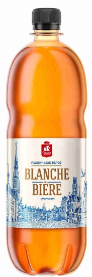 Напиток пивной нефильтрованный "Blanche biere Пшеничное Белое" непастеризованный ПЭТ 1.0 л.